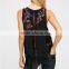 2017 latest fashion top design soft embroidered pretty tank