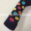 Mid-calf teen girl colorful dot jacquard full terry crew fashion tube socks women