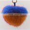 faux rabbit fur peach heart super Meng cell phone bag pendant key ring keychain special