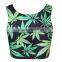 Summer Leaves front&back digital print bodybuilding half vests for womens