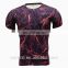 Comfortable and breathable printed men sports gym compression wear