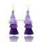 Fashion long tassel eardrop tassel hoop earring jewelry