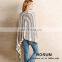 Designed spring striped pattern ladies new stylish casual tops