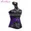 Fast Shipping black and purple halter neck bondage sexy women's corset