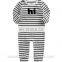 Long Sleeve Soft Cotton Newborn Baby Romper Outfit Stripe Design With " Hi" Pattern for 0-24 Months