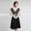 Elegant V Neck Short Sleeve Knee-Length Black Cocktail Party Dresses Ladies Party Dress