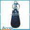 Custom promotional item mens engraved black leather key chain
