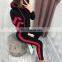 Two Piece Blank Crop Top Custom Logo Women Custom Custom Print Logo High Waist Long Sleeve Plain Sweat Suits