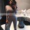 2020 Two 2 Pieces Set Crop Top Long Sleeve Summer New Latest Sport Style Colorful Women Jumpsuits And Rompers