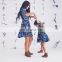 Blue Floral Printed Mom and Daughter Dress Mommy and me  Mini Dress Mother Daughter Dresses Mother and Daughter Clothes