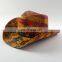 Environmental spray paint western cowboy hat straw hat factory wholesale advertising custom cowboy straw hat