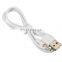 White USB 2.0 Male to 3.5mm Headphone Audio AUX Male Plug Car Cable Jack Charger Cable Wire Cord