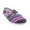 Popular multicolor latest design lady elegant canvas flat shoes