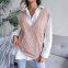 V-neck diamond hollow casual knitted sweater vest