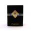 Classic black luxury custom touching paper perfume box packaging with gold stamping logo