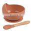 Baby Bowl Spoon Silicone Tableware Children's Wooden Handle Silicone Spoon Children's Suction Cup Baby Silicone Bowl