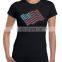 Printed USA Fashion American flag t shirt for women