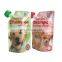 Stand up aluminum foil pouches with spout liquid PET food storage bag PET shampoo spout pouch