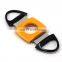 black yellow red double blade stainless steel cigar cutter
