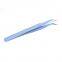 Professional precise eyelash grafting tweezers Planting eyelash clip Purple straight head elbow eyelash clip eyelash beauty tool elbow