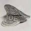 Captain silver sequins shape hat, decorated with diamonds and jewelry, the front BRIDE pearl text