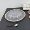 Gold Edge Beaded Acrylic Plate Charger Clear Round Table Dishes For Wedding