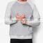 Grey Marl Raglan Sleeve Self Fabric Neck And Wrist Sweatshirts