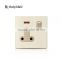 China New Products 1 Gang 3 Pin 15A Wall Light Electric Switch Socket