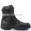 black leather military combat boots/steel toe waterproof work boot