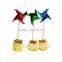 mini wood windmill party food decoration picks