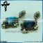 2014 new fashion ladies stud designs color glass crysta pearl retro earrings in zinc alloy jewelry E00061