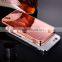 Luxury Metal Aluminium Bumper Mirror Back Cell Phone Case Cheap Mobile Cover For IPhone 6 & 6 Plus 5/5s
