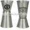 customized logo stainless steel bartender cocktail measuring jigger