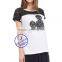 Custom 100% cotton jersey printed short sleeve maternity lace t shirt