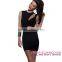 2016 Blue Lace Mesh latex Bodycon Mini adult lady girls party dress