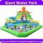 2016 Giant inflatable water park with long water slide, Giant Inflatable Slide With Pool For Sale