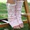 New arrival pink girls crochet knitted lace trim boots heated leg warmers