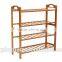 Pure nature bamboo handmade shoe rack,Bamboo 4-tiers shoe rack for shoes showroom