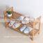 2tiers self-assembly DIY shoe racks,potable bamboo shoe organzier