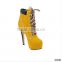 zk0001 Stiletto Round toe High Heel Stiletto Platform cover inside Lace Up lady ankle Boots for women