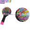 wholesale plastic rainbow hair brush comb with mirror in back