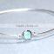 925 Sterling Silver Aqua Chalcedony Gemstone Bangle