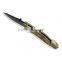 Pocket Knife with black coated Blade& camouflage coating on aluminum handle