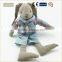 I-Green Toy Series-Fashional Style cute soft toy linen rabbit wearing blue dress