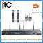 Professional UHF FM Economy Adjustable Frequency 4-channel Headset Wireless Microphone