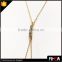 Crystal Pendant Simile 2 Layered Gold Body Chain
