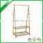 Living room morden vertical bamboo vertical clothes rack with shelf