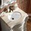 WTS16033 39 inch antique White handcrafted Solid wood bath furniture single sink bathroom vanity drawers