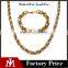 Stainless Steel Factory Twisted Chain Necklace Multilayer 18k Gold Bracelet Men Jewelry Sets