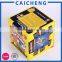 Lid hinged base with extend flap rigid paper print box for play card